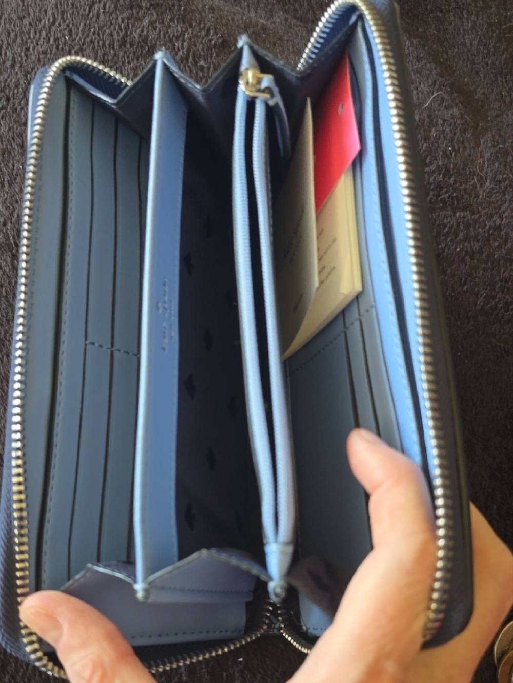 kate spade blue multi large continental wallet tag - Picture 3 of 5